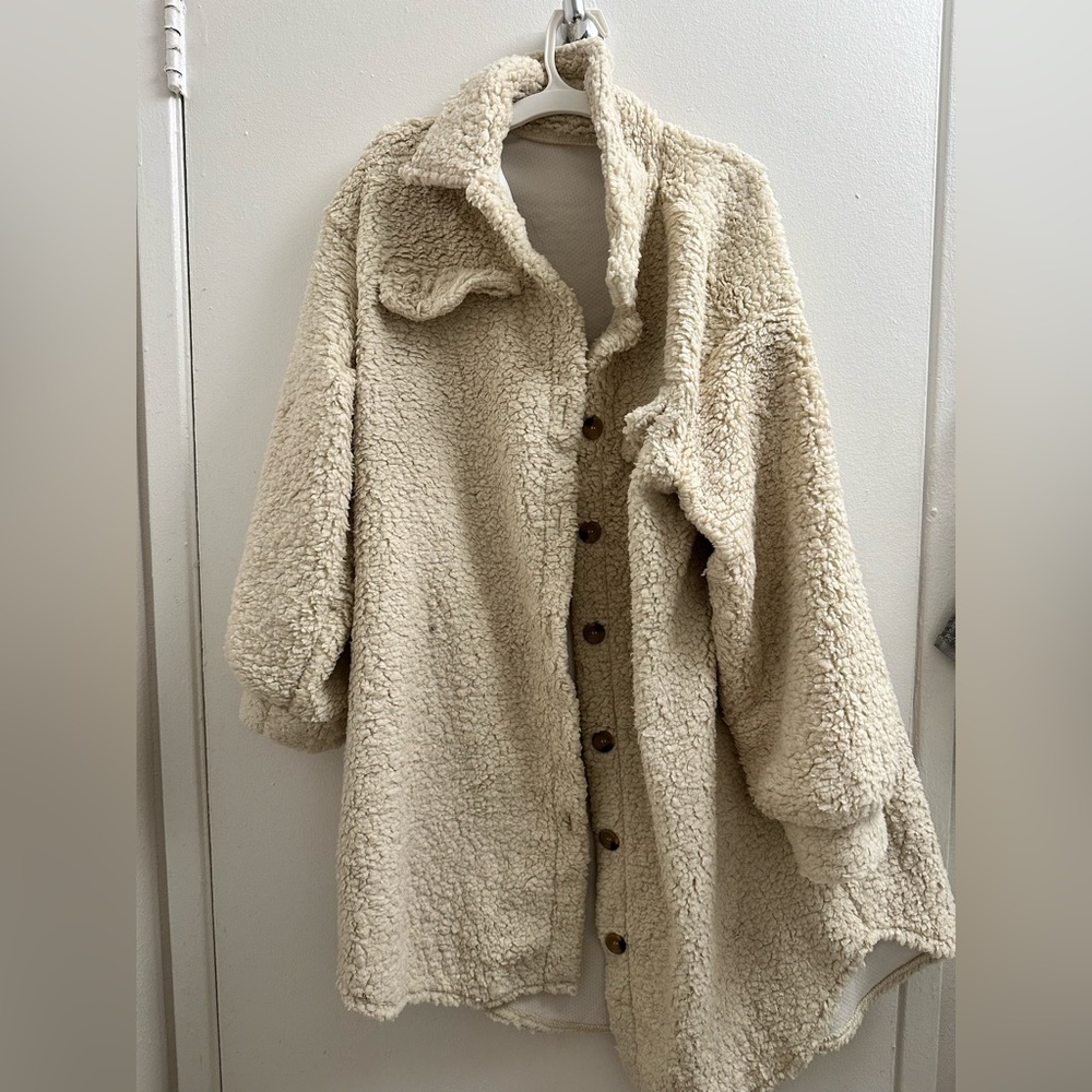 SHEIN, cream coat, size medium